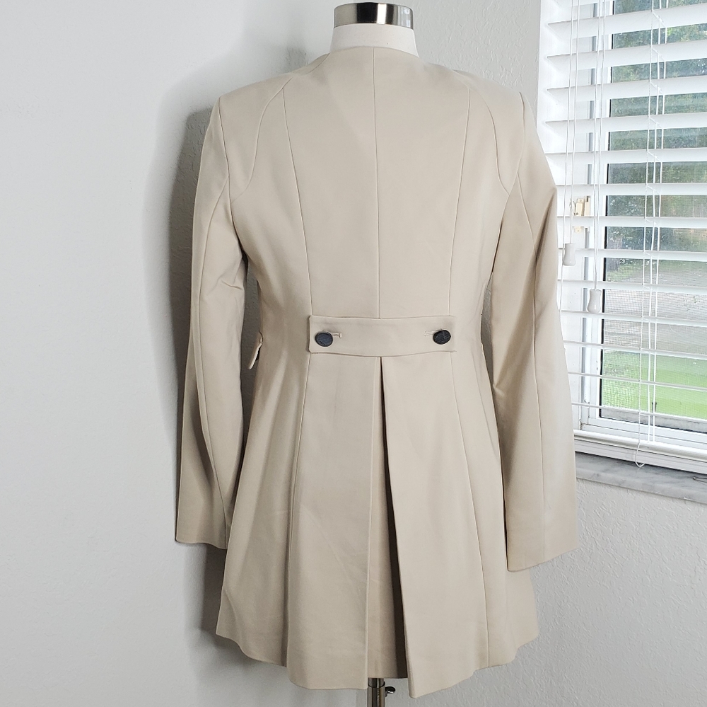 Zara Basic Collarless Double Breasted Coat L. - image 4